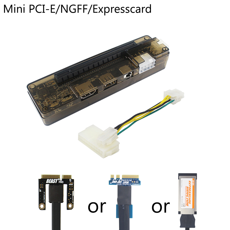 새로운 PCI-E EXP GDC 외장형 노트북 비디오 카드 독 노트북 독 그래픽 카드 어댑터 (미니 PCI-E/NGFF M.2 A/E 키/Expresscard)
